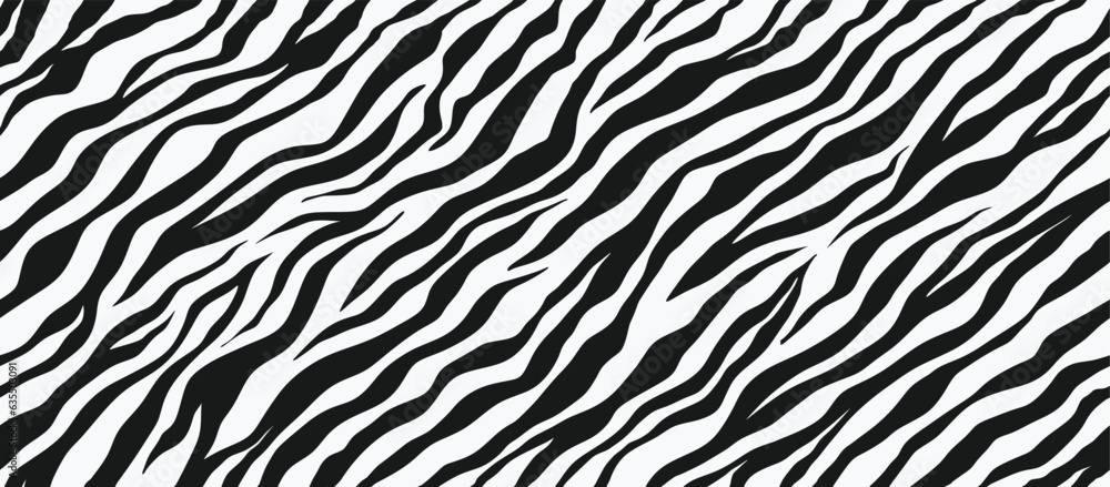 Wall mural seamless zebra pattern. zebra pattern, zebra skin texture, stripes seamless pattern. zebra pattern.