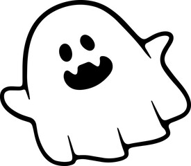 Retro Ghost Halloween t-shirt design. Cute cartoon. vintage illustration