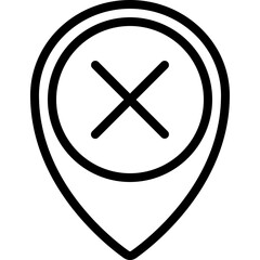 Fototapeta premium No Location Pin Icon