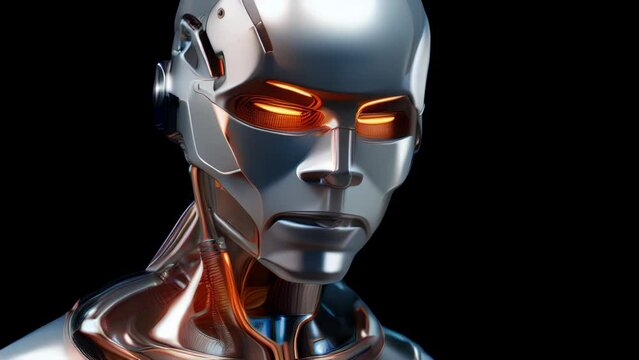A futuristic robot with captivating glowing blue