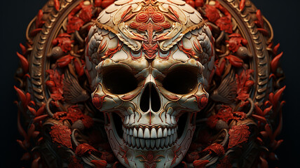 Fototapeta premium Snake skull graphic design, Generative AI.