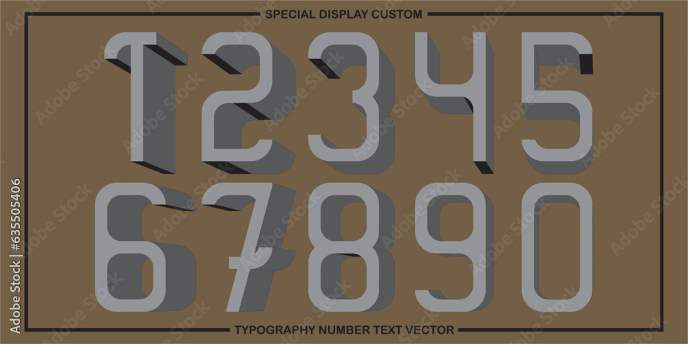 Poster assorted digital custom vector numbers. minimum. color gradation. dark. banner network. 3d effect. d