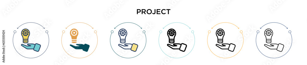 Poster project icon in filled, thin line, outline and stroke style. vector illustration of two colored and 