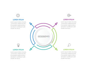 Vector Infographic label design template with icons and 4 options or steps.