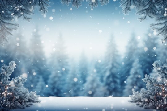 Winter natural snowy background as copy space for text or inscription