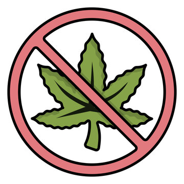 Hash Banned Area concept, Smoking Edibles Hemp Weed not allowed vector icon design, Cannabis and marijuana symbol, thc and cbd sign, recreational herbal drug stock illustration