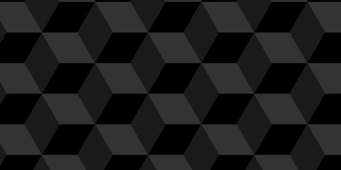 Obraz na płótnie Canvas Abstacts Black cube geometric hexagon seamless background. Seamless blockchain technology pattern. Vector iilustration pattern with blocks. Abstract geometric design print of cubes pattern.