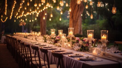 Wedding reception during an early evening d