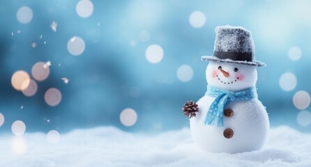 Winter snowman background
