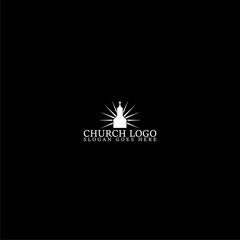 Church logo template icon isolated on dark background