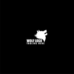 Wolf logo template icon isolated on dark background
