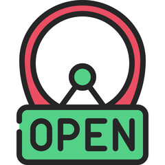Open Sign Location Pin Icon