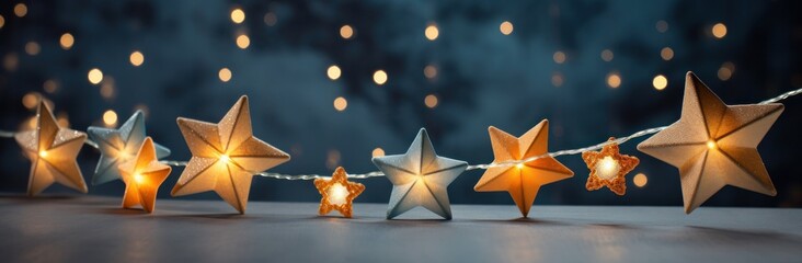 Christmas background with golden stars