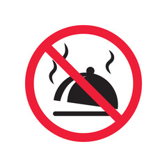 Forbidden food platter vector icon. Warning, caution, attention, restriction, label, ban, danger. No food platter flat sign design pictogram symbol. No food platter icon