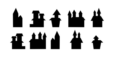 black silhouette halloween house