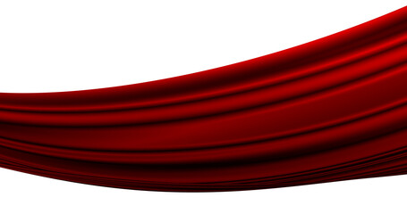 赤色のサテン風のドレープの抽象的なイラスト素材(背景透過)アルファチャンネル付png © anmitsu