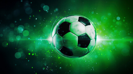 Obraz premium soccer ball on a green plasma background
