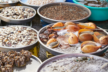 Fresh seafood at traditional market