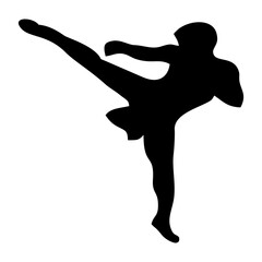 silhouettes of fights with martial arts, fists