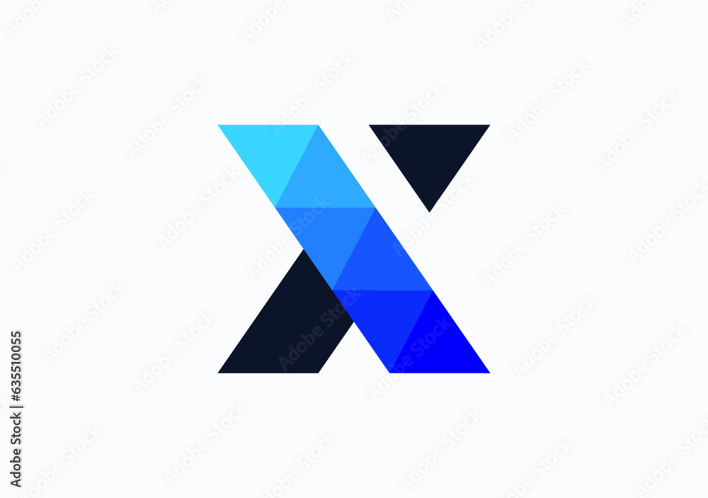 Poster geometric 'x' harbors an ingenious arrow, a fusion of form and function, symbolizing progress and di