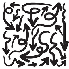 hand drawn vector arrows set on white background.vector EPS