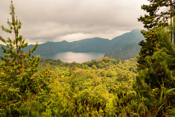 Scenic view of Lake Ngosi Crater Lake, the second largest crater lake in Africa in Mbeya Region, Tanzania