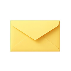 Yellow mailing envelope seen from the back against a transparent background