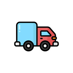 Simple Delivery Truck lineal color icon. The icon can be used for websites, print templates, presentation templates, illustrations, etc