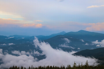 fog over mountains