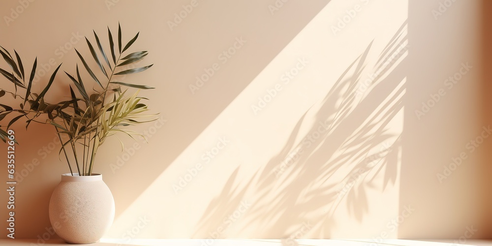 Aufkleber minimalist abstract delicate light beige background for product presentation.