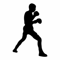 silhouettes of fights with martial arts, fists