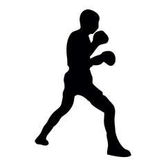 silhouettes of fights with martial arts, fists