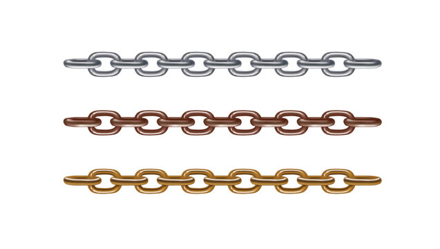 Metal chains set. vector illustration