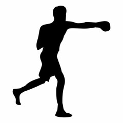 silhouettes of fights with martial arts, fists