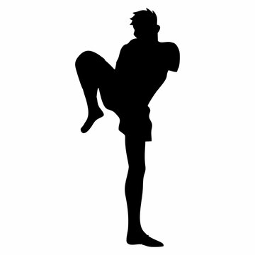 recommend clip art: silhouettes of fights with martial arts, fists