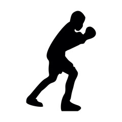 silhouettes of fights with martial arts, fists