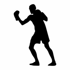 silhouettes of fights with martial arts, fists