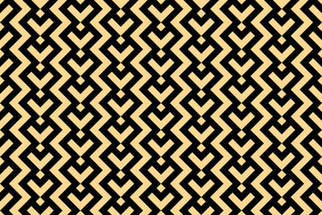 Abstract geometric pattern. A seamless vector background. Gold and black ornament. Graphic modern pattern. Simple lattice graphic design