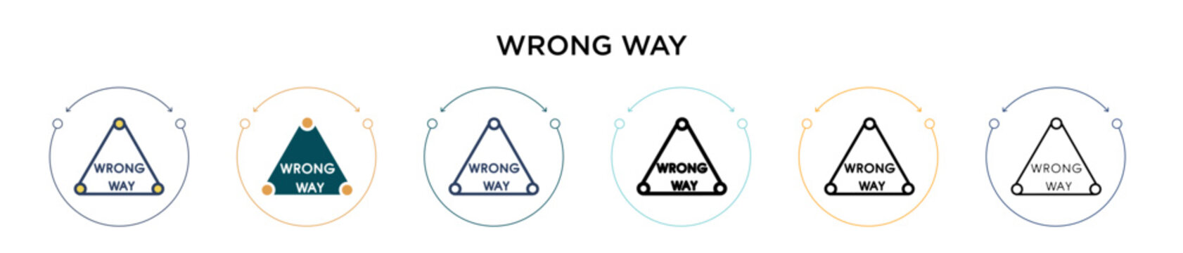 Wrong way sign icon in filled, thin line, outline and stroke style. Vector illustration of two colored and black wrong way sign vector icons designs can be used for mobile, ui, web