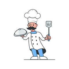 Illustration of Chef, Happy International Labour Day, 4 September

