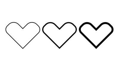 Heart, Selected, Like icons set vector illustration. Love, valentines day sign. Charity symbol. Simple flat isolated pictogram for logo, mobile, app, banner, web, ads, interface, dev, ui.Vector EPS 10