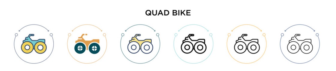 Quad bike sign icon in filled, thin line, outline and stroke style. Vector illustration of two colored and black quad bike sign vector icons designs can be used for mobile, ui, web © Digital Bazaar