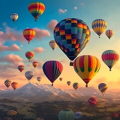 many hot air balloon in the sky