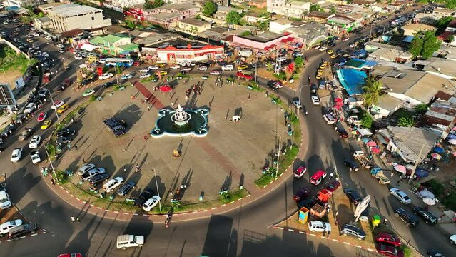 Nzeng Ayong roundabout in Libreville, Gabon 