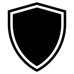 Shield icon in png. Black shield badge. Shield emblem in png. Security badge in glyph.