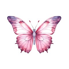 Pink butterfly isolated on white background