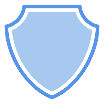 Shield icon in png. Blue shield badge. Shield emblem in png. Security badge in flat.