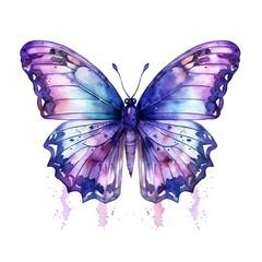 Purple butterfly isolated on white background