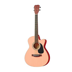 Obraz premium transparent background isolates acoustic guitar