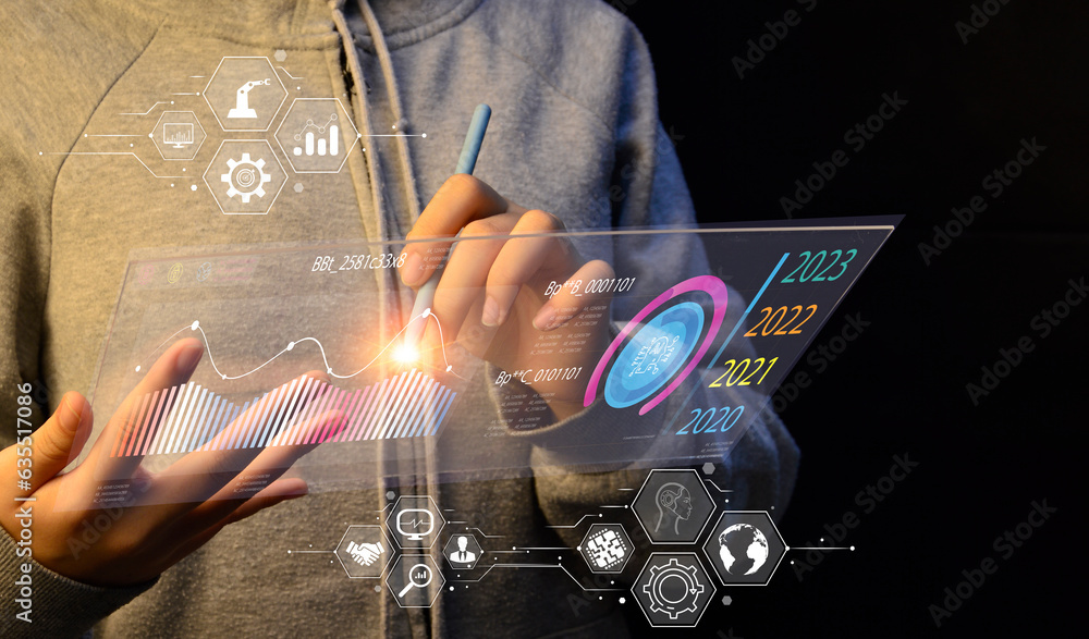 Poster chatbot conversation ai artificial intelligence technology online customer service.digital chatbot, 